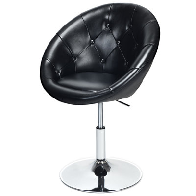 Chinn Faux Leather Swivel Barrel Chair