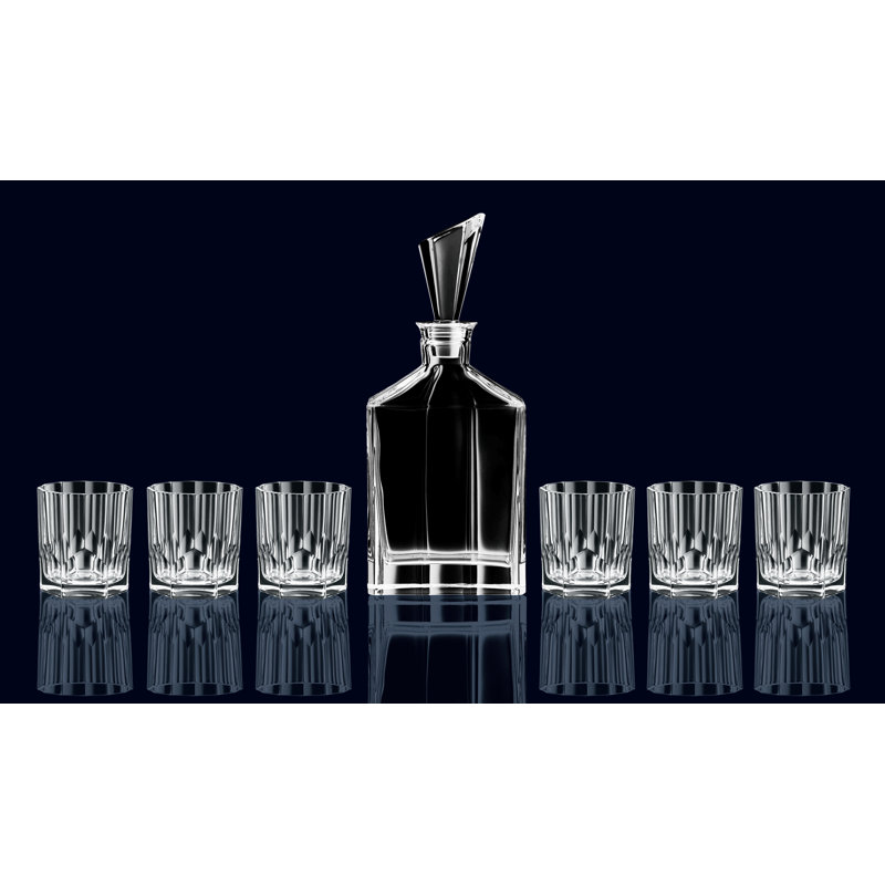 Aspen 11 fl. oz. Crystal 7 - Piece Whiskey Decanter Pitcher Set