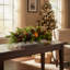 Holiday Arrangement with Evergreens, Pinecones and Pomegranates