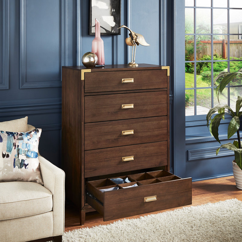 5 Drawer 36" W Solid Wood Chest