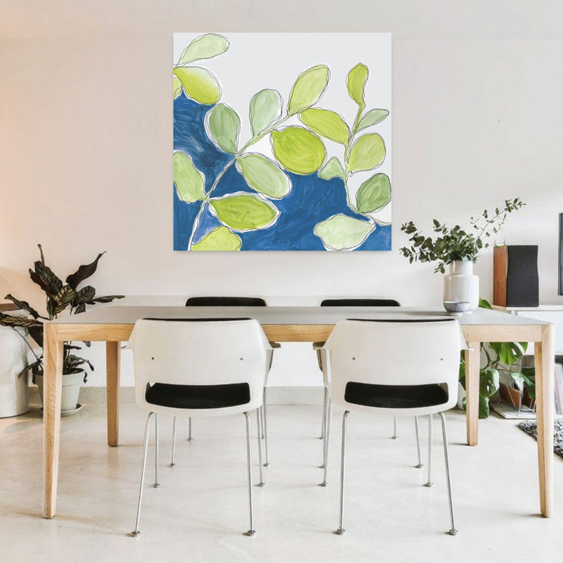 «Leaves of I», art abstrait de paysage naturel organique, H 36 po x l 36 po