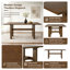 Table de salle à manger moderne en noyer, table de cuisine rectangulaire de 180 cm avec pied central en bois pour 4 à 6 personnes, style milieu du siècle pour salle à manger