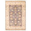 Tapis décoratif Ivoire en laine noué à la main de conception unique 4 pi 1 po x 5 pi 11 po Dhaksha New Age
