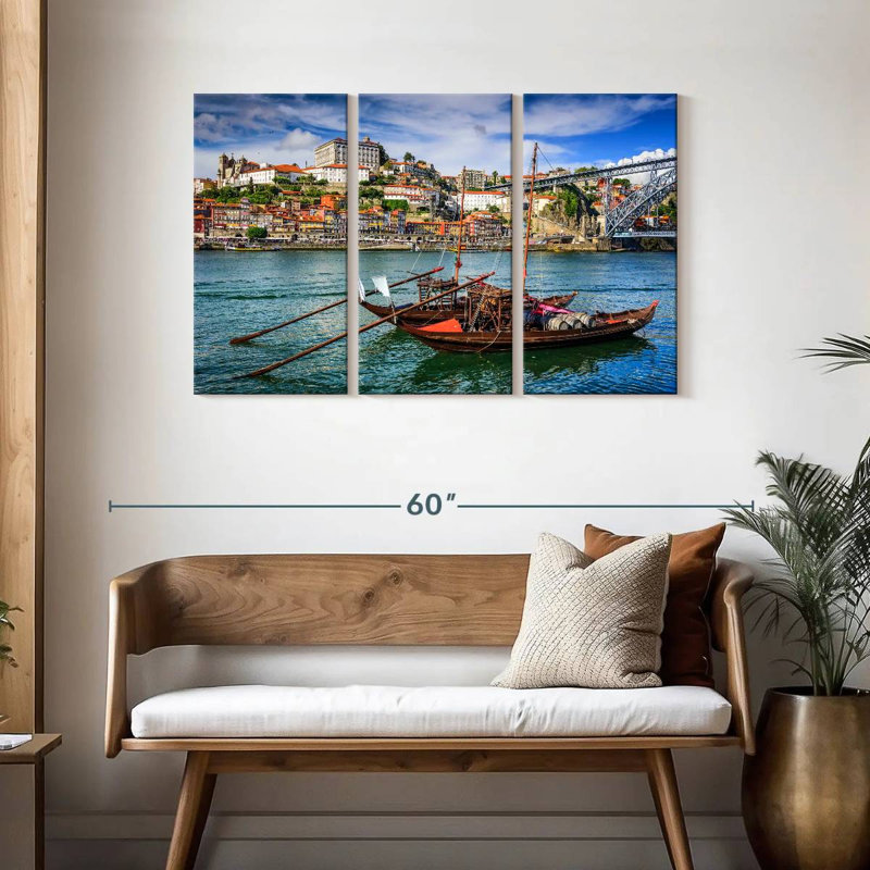 Sebbie Douro River Fishing Boats, 28" H x 45" W