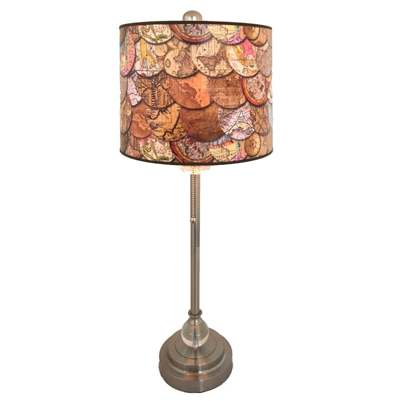 Ensemble de lampe buffet 28" crystal Bettencourt, Nickel