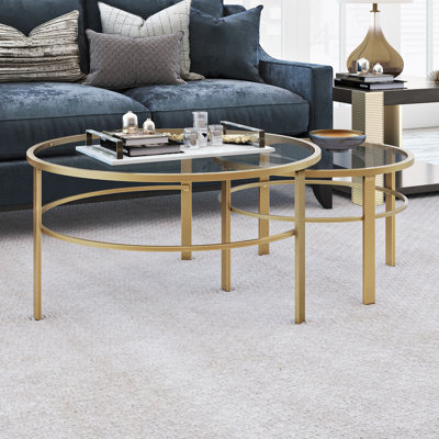 Gaia Glass Top Nesting Coffee Table