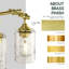 3-Light Dimmable Vanity Light With Water Glass Shades Brushed Gold Finish-125104605