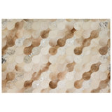 Art Hide X Greg Natale Cowhide Block Print Area Rug in Cream
