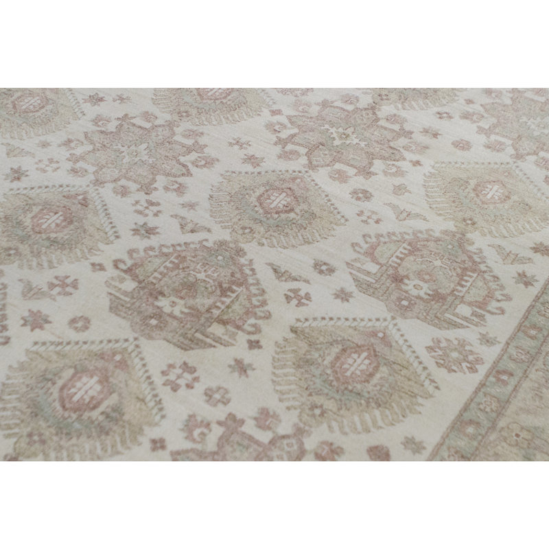 Hand-Knotted High-Quality Ivory Area Rug