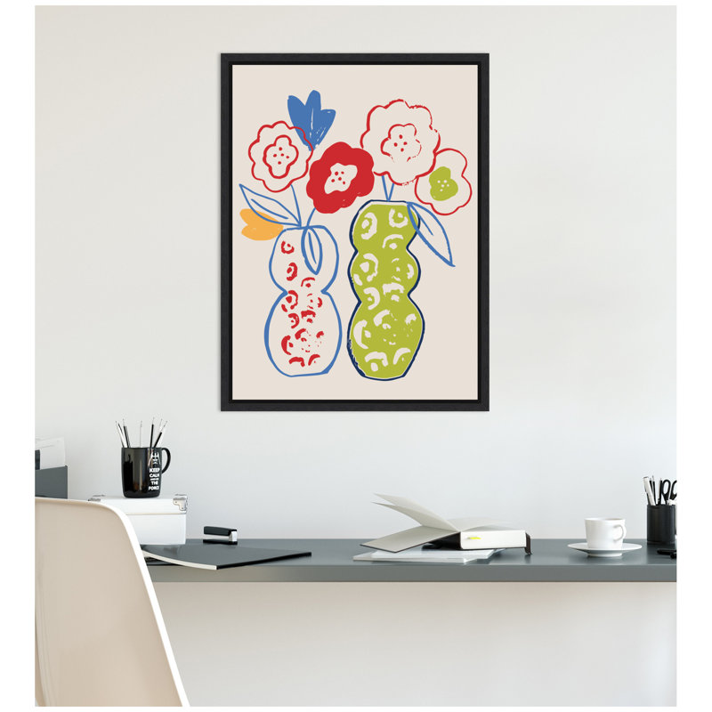 «Live Boldly Flower Vases» par Vicky Yorke, reproduction d'art sur toile encadrée