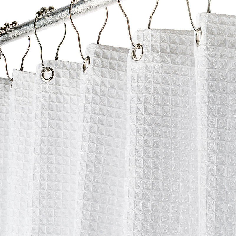 Waffle Single Shower Curtain, White, 84"H x 72"W