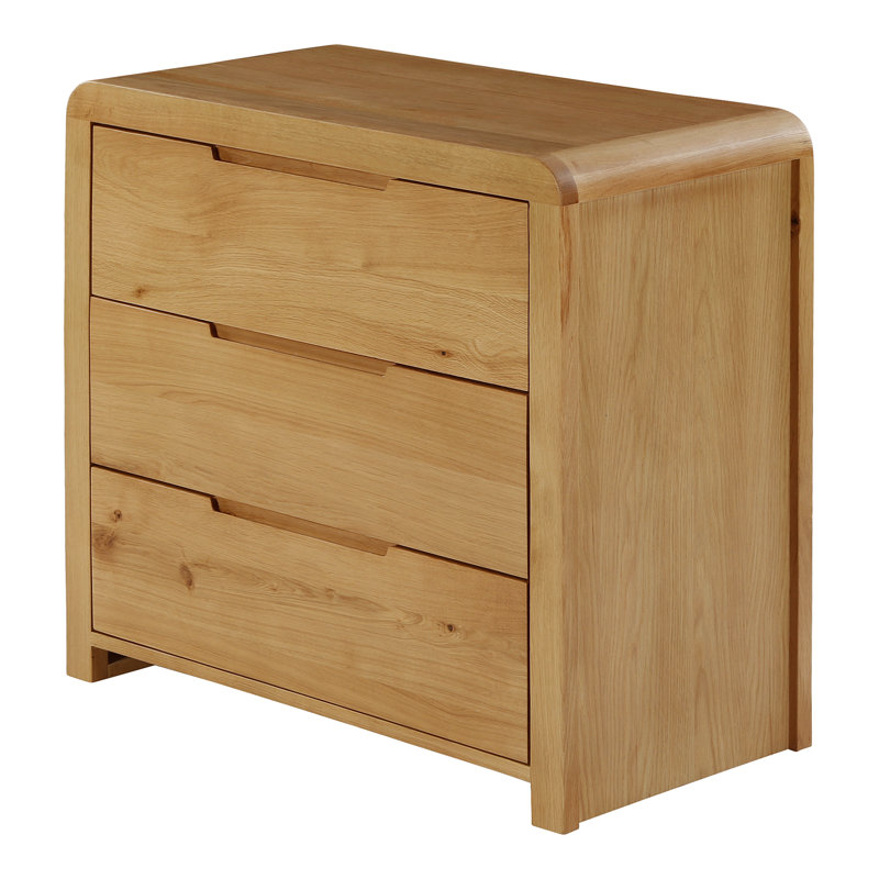 Bruner Solid Wood 85cm W 3 - Drawer Chest of Drawers