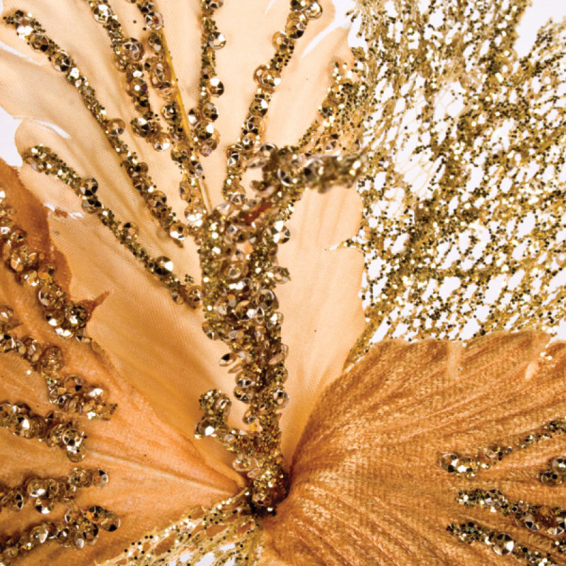 3cm Textile Holiday Shaped Ornament, Gold