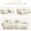 Mousse à mémoire de forme moderne 2 places dans une boîte, compression, blanc et beige, siège profond, sans assemblage, pour appartement de chambre à coucher, éponge à haute densité 33d, tissu, emballage quadruple emballé-855271462