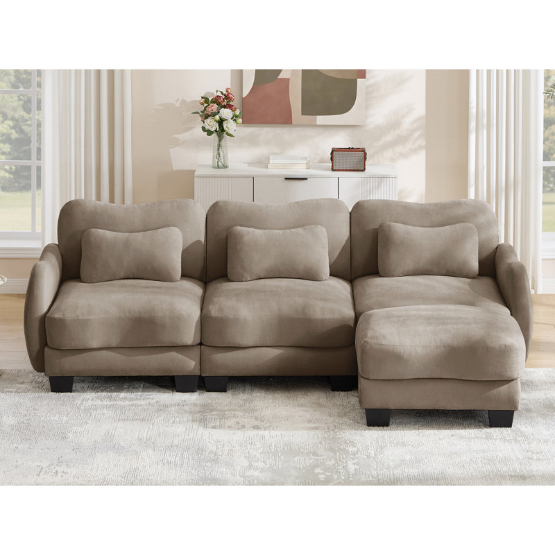 Canapé modulaire en L avec repose-pieds, Coffee