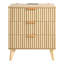 Table de chevet cannelée avec station de charge, avec 3 tiroirs, commode pour chambre à coucher, table de bout moderne Mid-Century, commode de table de chevet pour commode, pour chambre à coucher, salon, kaki
