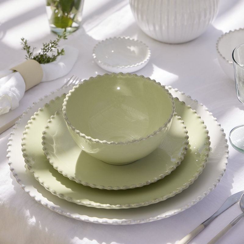 Pearl Handmade Stoneware Cereal Bowl, Lilly Green