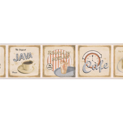 Bordure de papier peint rétro L 15 pi x l 7 po Duggins