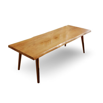 Table papillon brun en bois massif rectangulaire