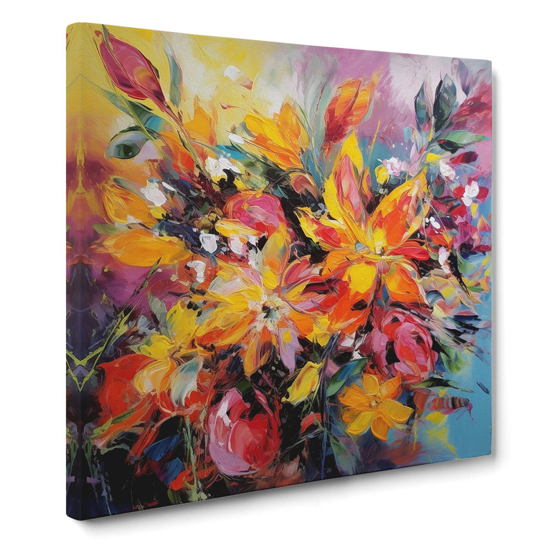 Floral Expressionism No.1 - Wrapped Canvas, 35cm H x 35cm W x 3cm D