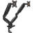 Basics Gas Spring Dual Computer Monitor Arm Mount, Adjustable, Holds Up To 27" Monitors, Black