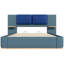 Grand lit plateforme tapissier avec coins arrondis doux, cadre de lit massif, aucun sommier requis, assemblage facile, bleu-350827142-350827137