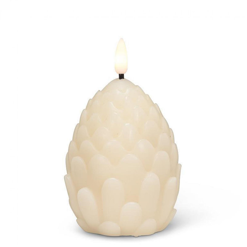 Bougie Pinecone, Ivoire, H 4 po x l 3 po x P 3 po