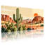 «Landscape & Nature Desert Landscape Cactus Sunset Reflections Mountains Sky Birds», ensemble de 3 impressions sur toile-1659249469