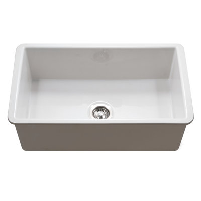 Houzer Platus 32 inch Fireclay Undermount Single Bowl Kitchen Sink
