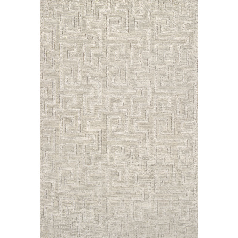 Contemporary Hand Knotted Wool Area Rug, Rectangle 5' x 7'