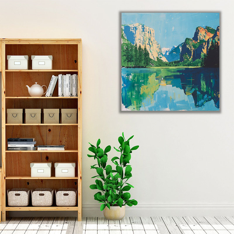 Mountain Reflection II - reproduction d'art sur toile, H 24 po x l 24 po