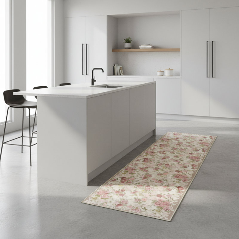 Tapis de couloir intérieur / extérieur Floral 2x6