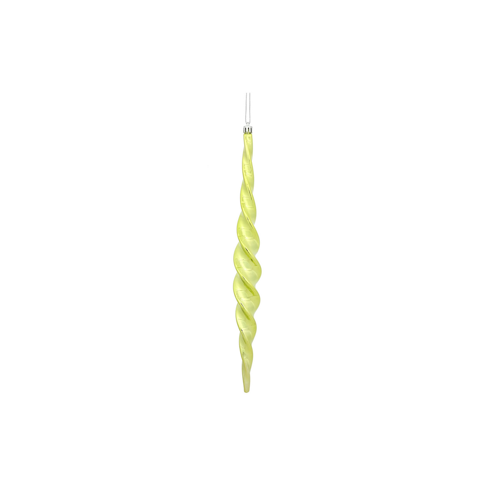 Shiny Spiral Icicle Christmas Ornament, Lime