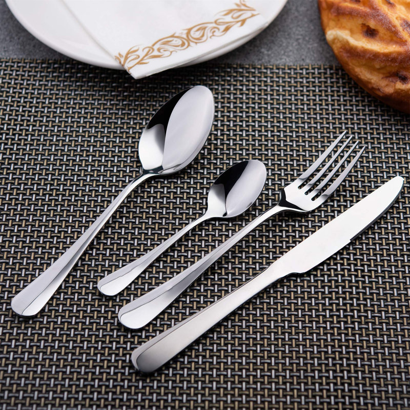 Sets 24 Piece Stainless Steel Cutlery Set Flatware Silverware Knife And Fork Sets With Spoon For Kitchen Service For 6 Christmas Mirror Polish & Dishwasher Safe