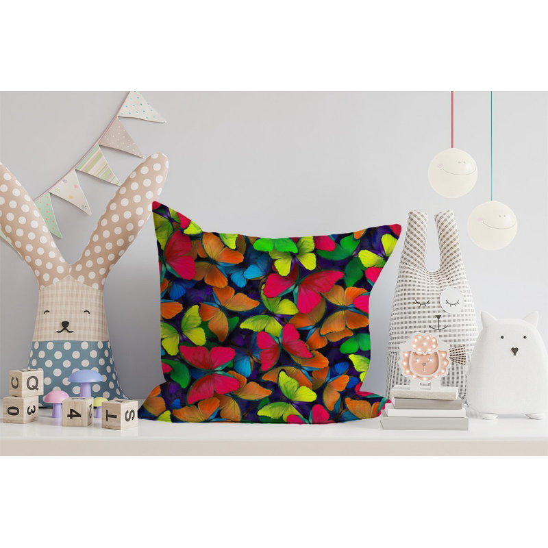 Grandy RAINBOW BUTTERFLIES Square Throw Cushion