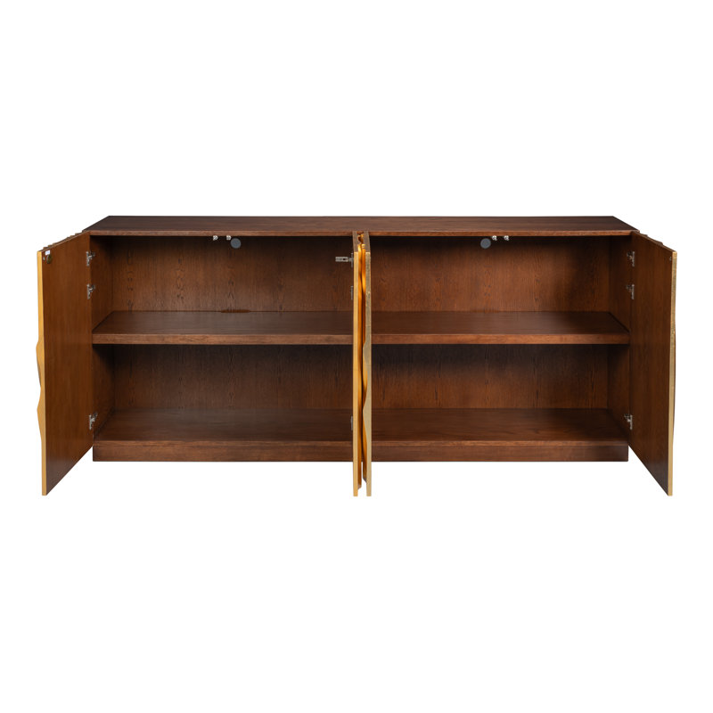 Capriole 86'' W Solid Wood, Brown/Gold
