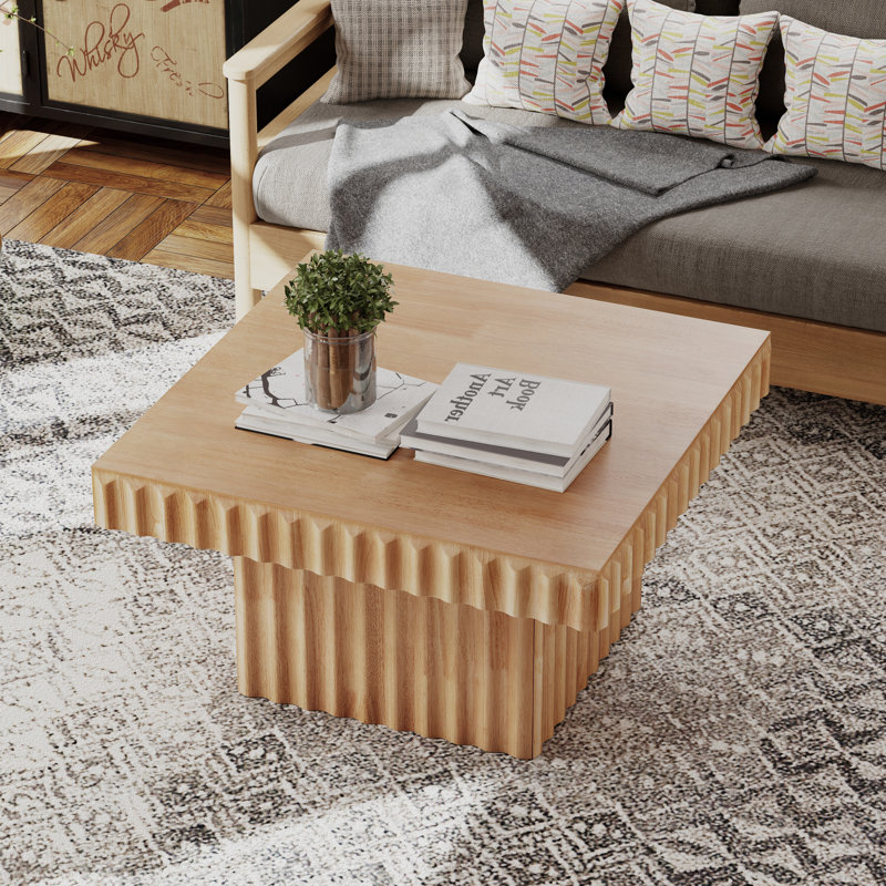 Table basse carrée en bois massif Modern