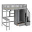 Lit mezzanine simple avec bibliothèque, tiroirs, bureau et garde-robe-200271517