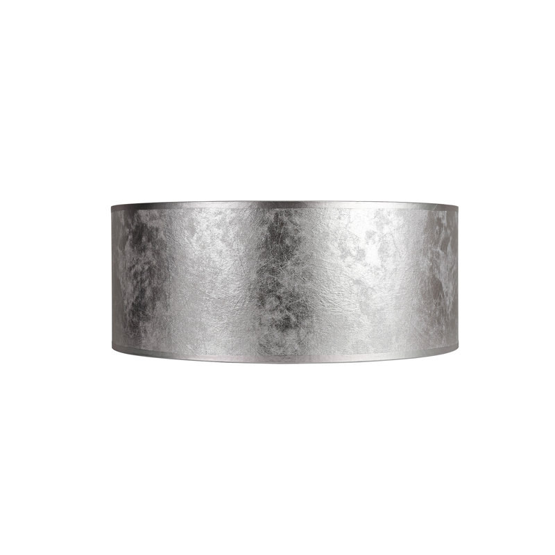 Cotton Drum Lamp Shade, Silver, 20cm H x 50cm W x 50cm D