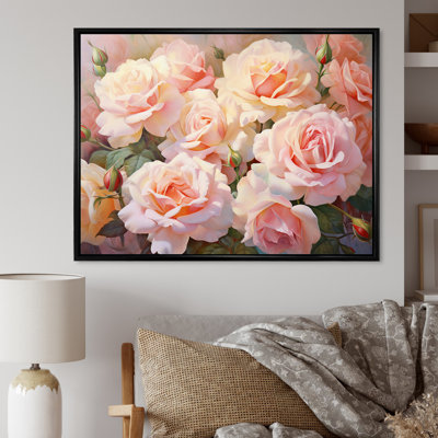 Pink Roses Romantic Impression - Floral Framed Wall Decor