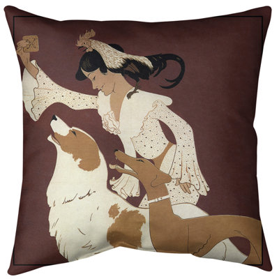 Auguste Roubille Reversible Throw Pillow