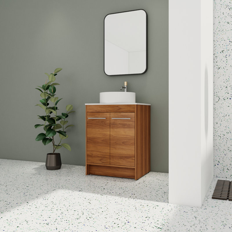 Meuble-lavabo simple 24,07 po avec plateau en pierre Kayène