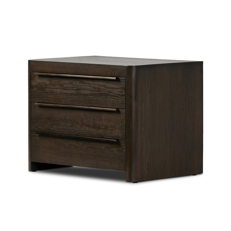BRUCE 3 - Drawer Solid Wood Nightstand
