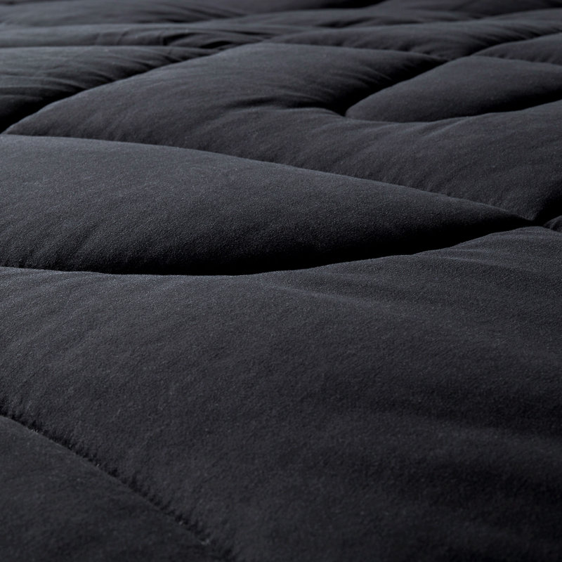 Box Stitch Comforter, Black/Gray, Full/Queen Comforter