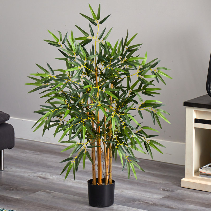 Faux Bamboo Tree in Pot, 36" H  x 21" W x 21" D