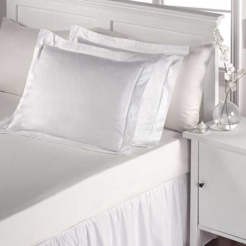 Rifz T-300 Microcheck White Blended Sheetings King Pillowcase 12 Piece Cotton Blend, Standard