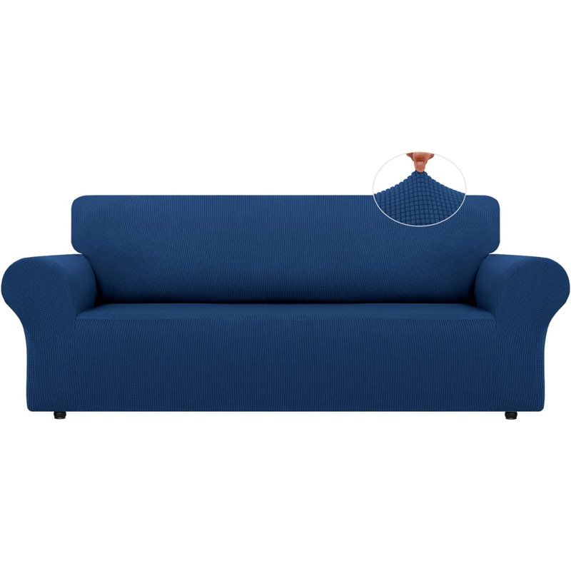 Housse pour canapé à coussins en T, Polyester bleu royal, H 40 po x l 110 po x P 40 po