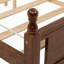 Lit en bois de pin avec tête de lit tapissier et pied de lit à panneau, avec deux pieds de support de rail de lit et des pieds de support de plateforme centrale,-245936820