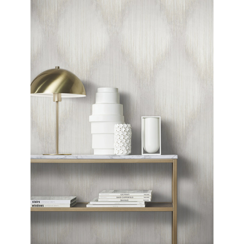 Papier peint ikat métallique Starfall Dove, Colombe