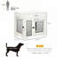 Mobilier de cage pour chien, table de bout avec tiroir, cage pour chiots pour petits chiens à l'intérieur avec 2 portes